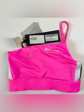 Palm Angels Track One Shoulder Sports Bra 'Pink' (Small) NWT
